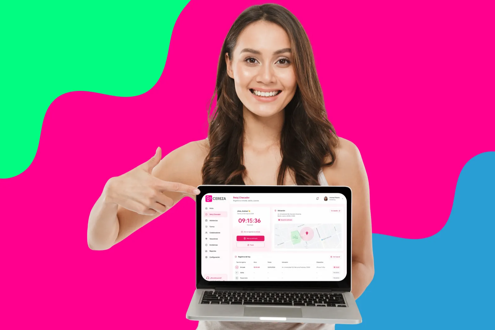 Reloj checador desde el portal del empleado
